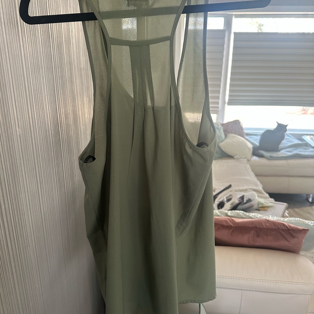 Sheer Green Tank Top - Picture 2 of 4